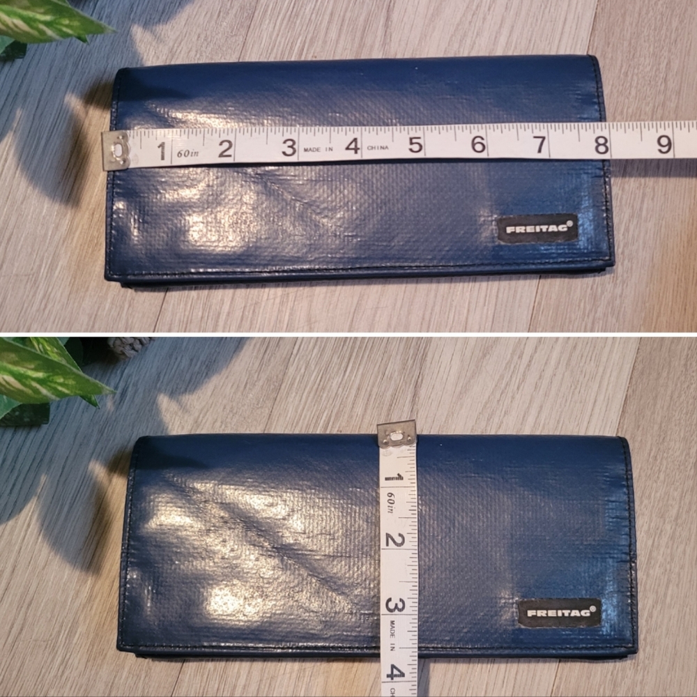 Freitag F555 Caroline 8" x 3.5" (~20cm x 9cm) Blue and Red Wallet Cardholder - Picture 12 of 15